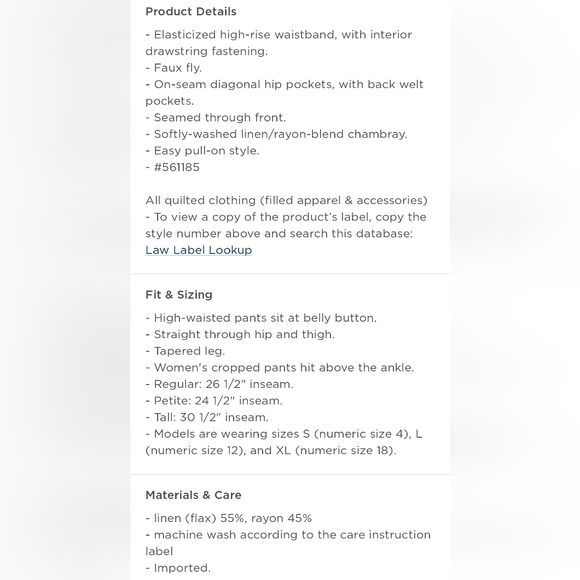 High-Waisted Chambray Cropped Linen-Blend Tapered Small Blue Pants-Women OldNavy - Picture 13 of 13